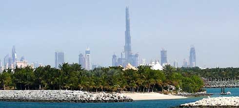 Burj Dubai on the Dubai skyline